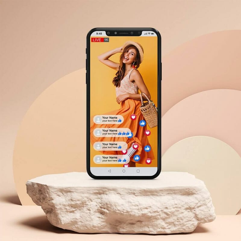 Free Facebook Live Mockup PSD Template