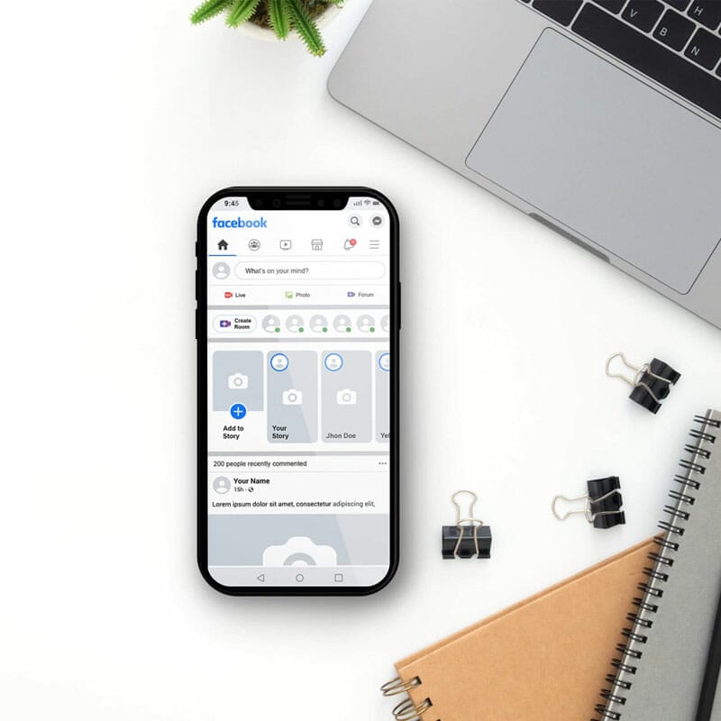 Free Facebook iPhone X Mockup PSD Template