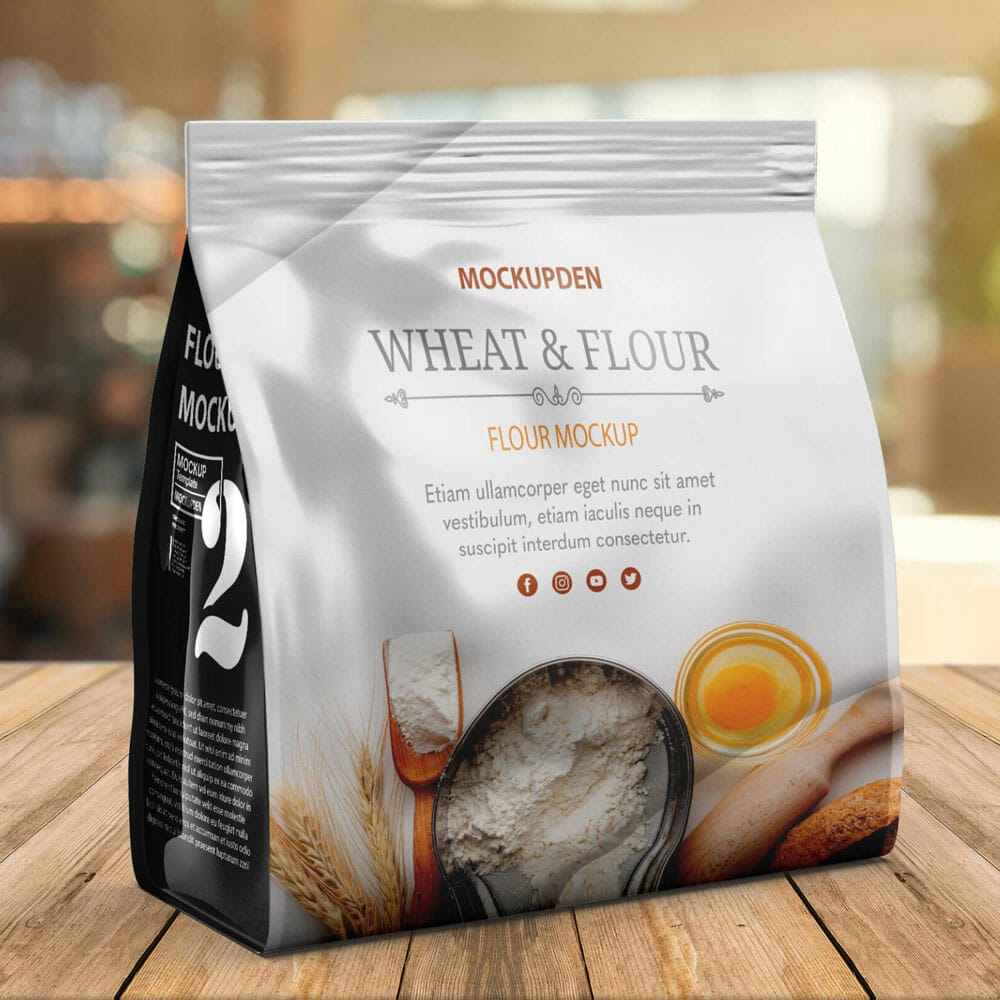 Free Flour Packaging Mockup PSD Template