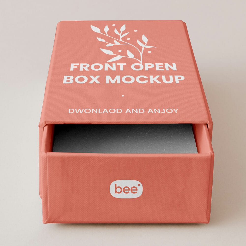 Free Front Open Box Mockup