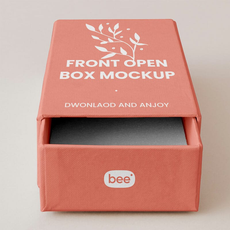 Free Front Open Box Mockup