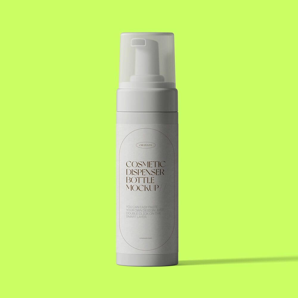 Free Front View Cosmetic Bottle Mockup PSD