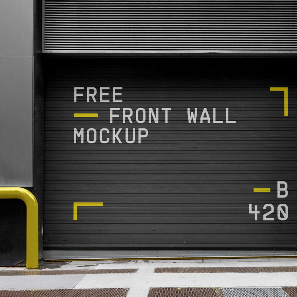 Free Front Wall Mockup PSD
