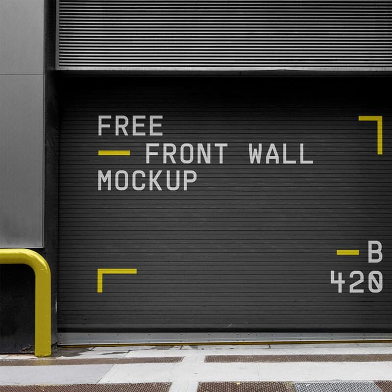 Free Front Wall Mockup PSD