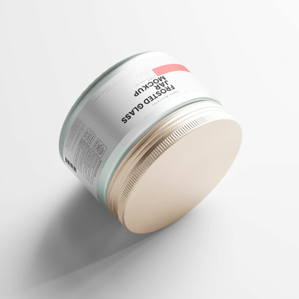 Free Frosted Glass Jar Mockup PSD