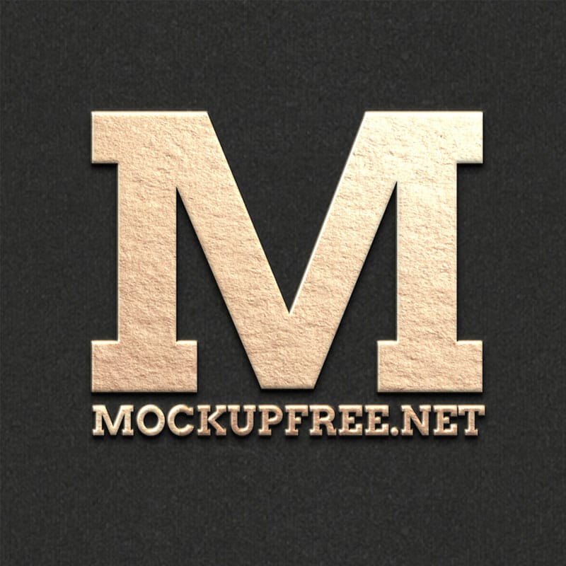 Free Golden Emboss Logo Mockup PSD