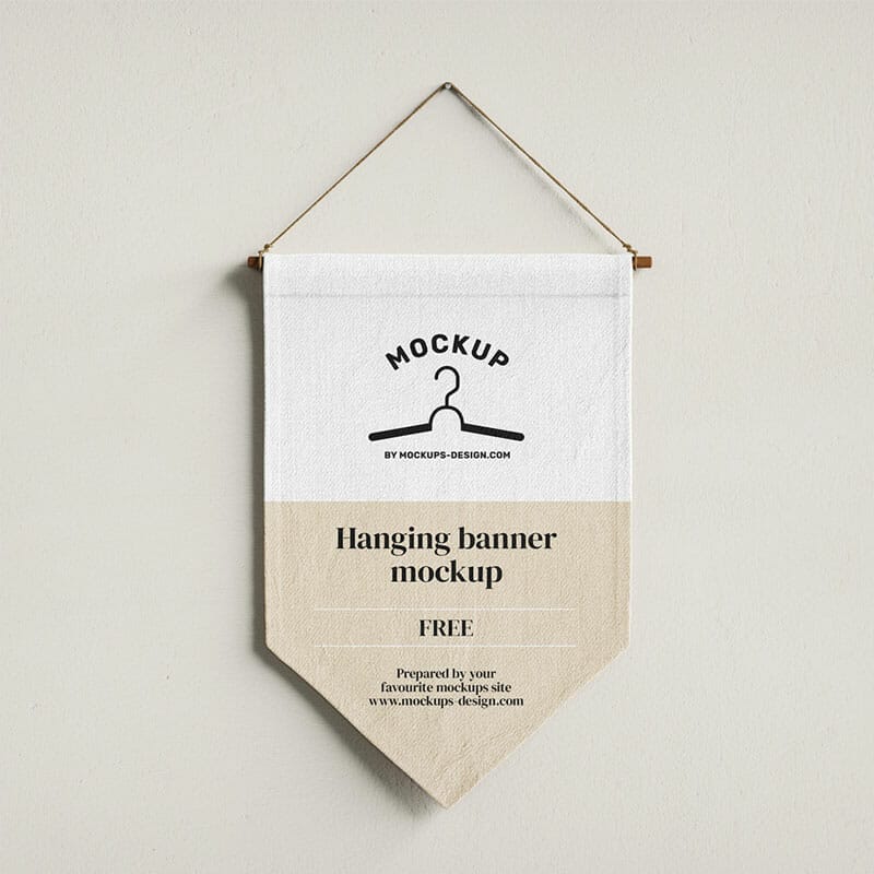 Free Hanging Banner Mockup PSD
