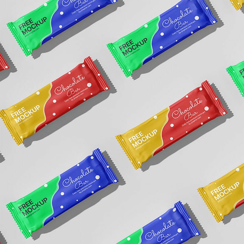Free Isometric Chocolate Bar Mockup