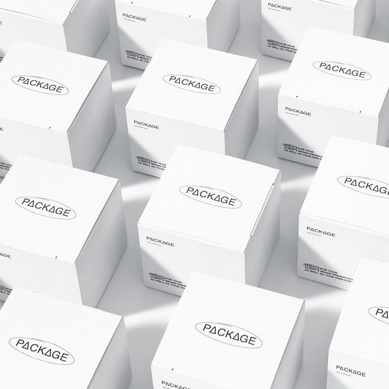 Free Isometric Packages Grid Mockup PSD