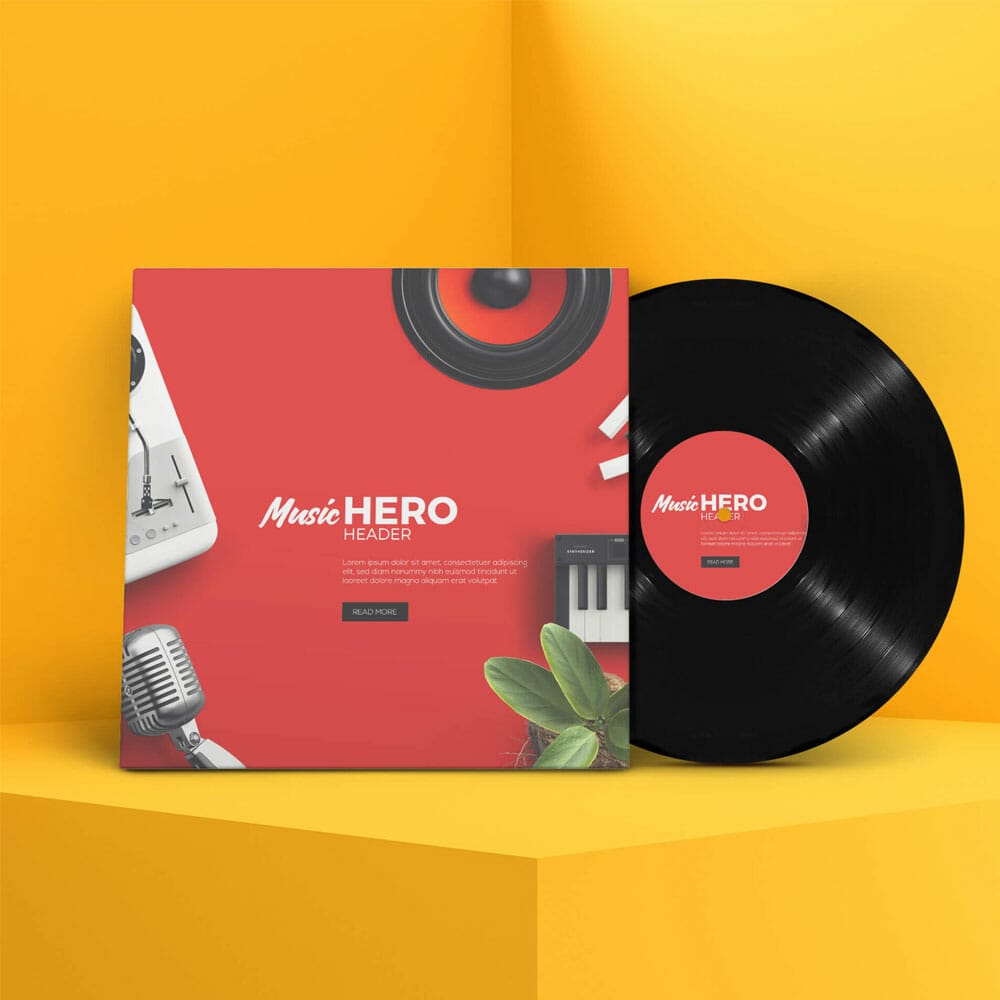 Free LP Cover Mockup PSD Template