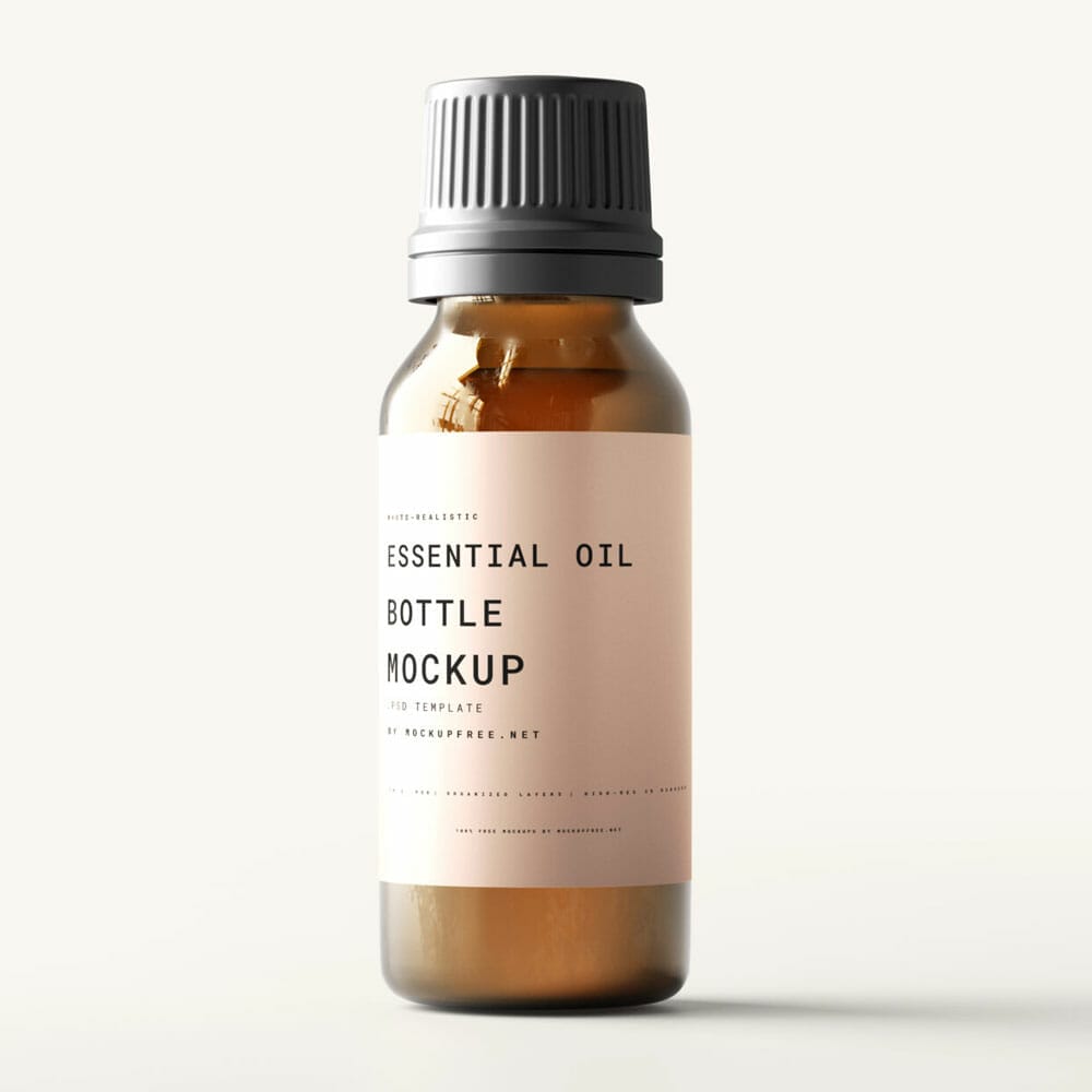 Free Large Essential Oil Bottle Mockups PSD