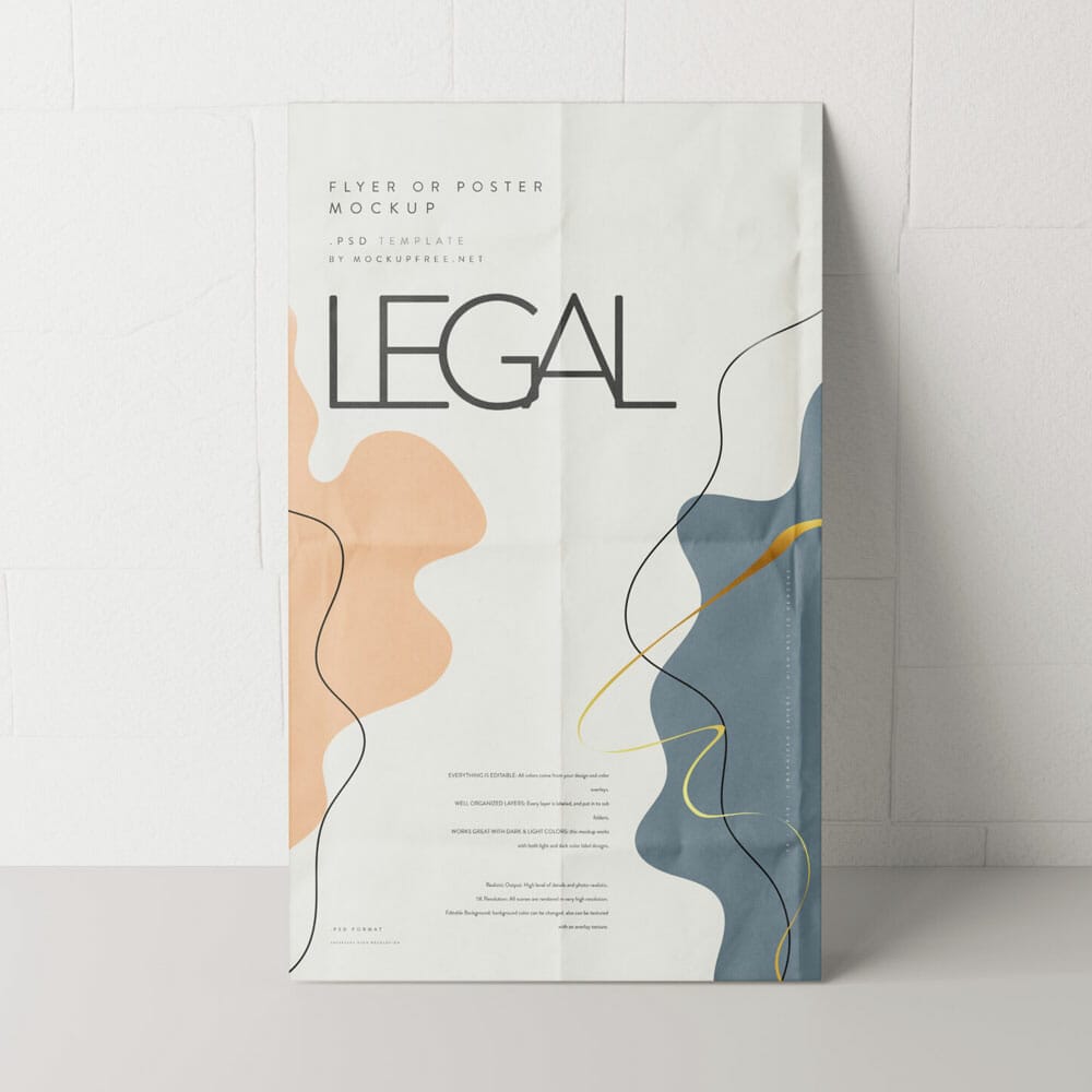 Free Legal Size Flyer Or Poster Mockup PSD