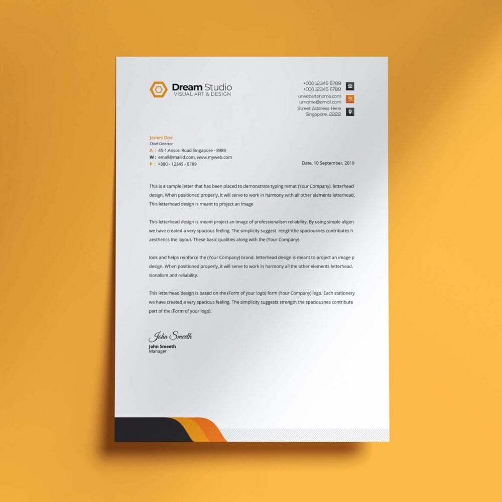 Free Letter Paper Mockup PSD Template