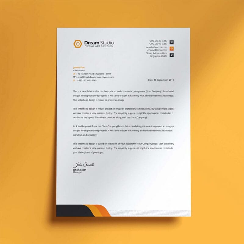 Free Letter Paper Mockup PSD Template