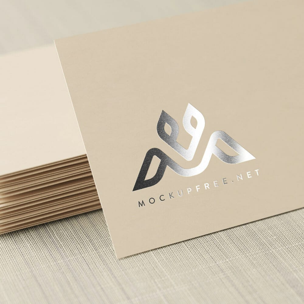 Free Logo On A Card Mockup PSD