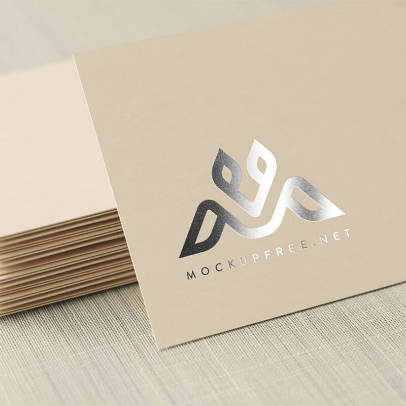 Free Logo On A Card Mockup PSD