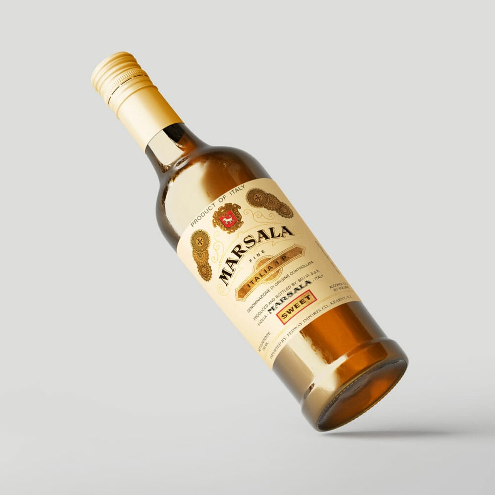 Free Marsala Wine Bottle Mockup PSD