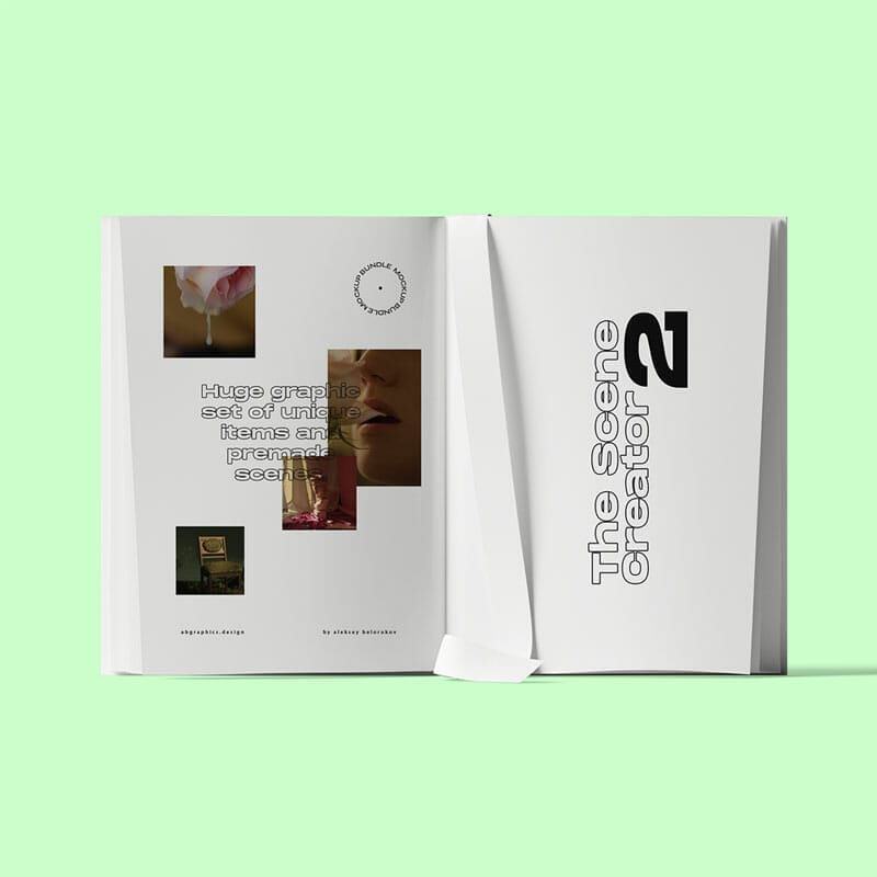 Free Open Magazine With Bookmark Mockup PSD