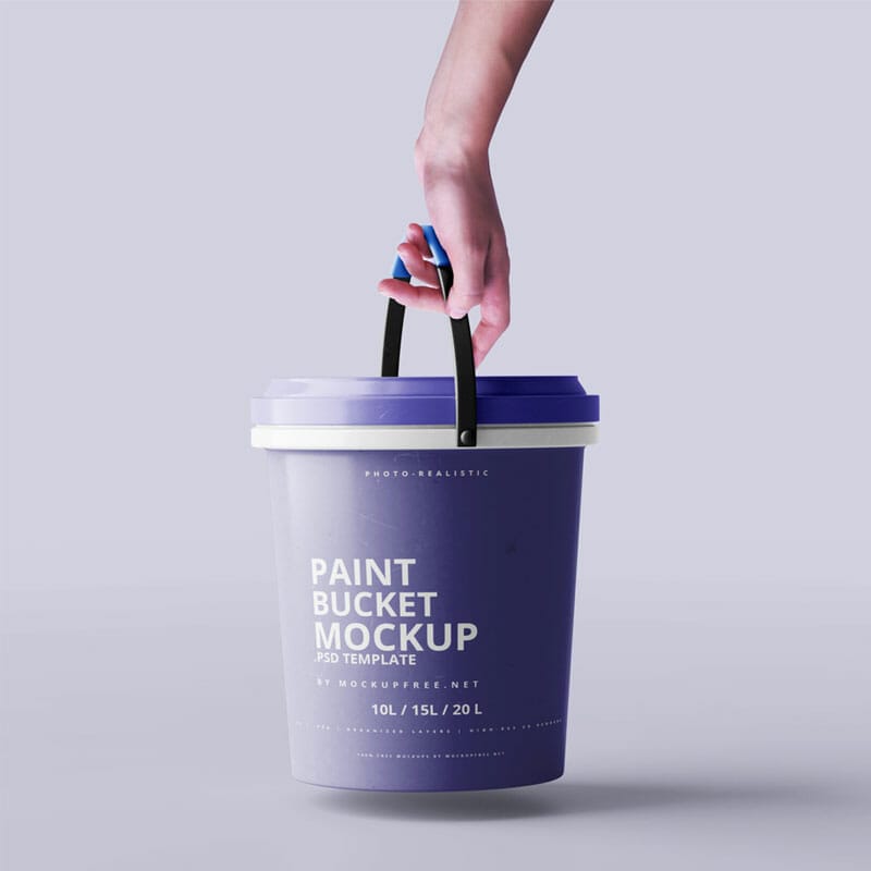 Free Paint Bucket Mockup PSD