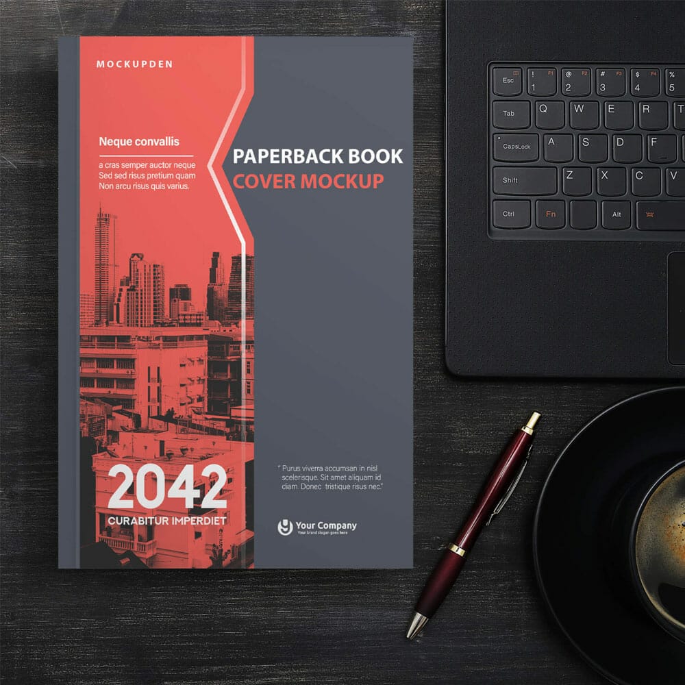 Free Paperback Book Cover Mockup PSD Template