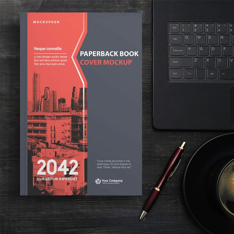 Free Paperback Book Cover Mockup PSD Template