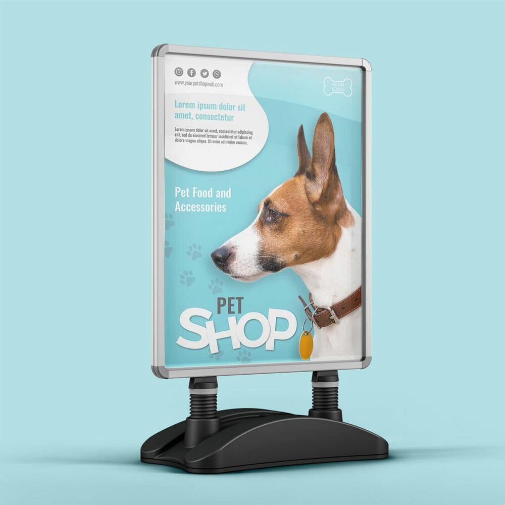 Free Pavement Sign Mockup PSD Template