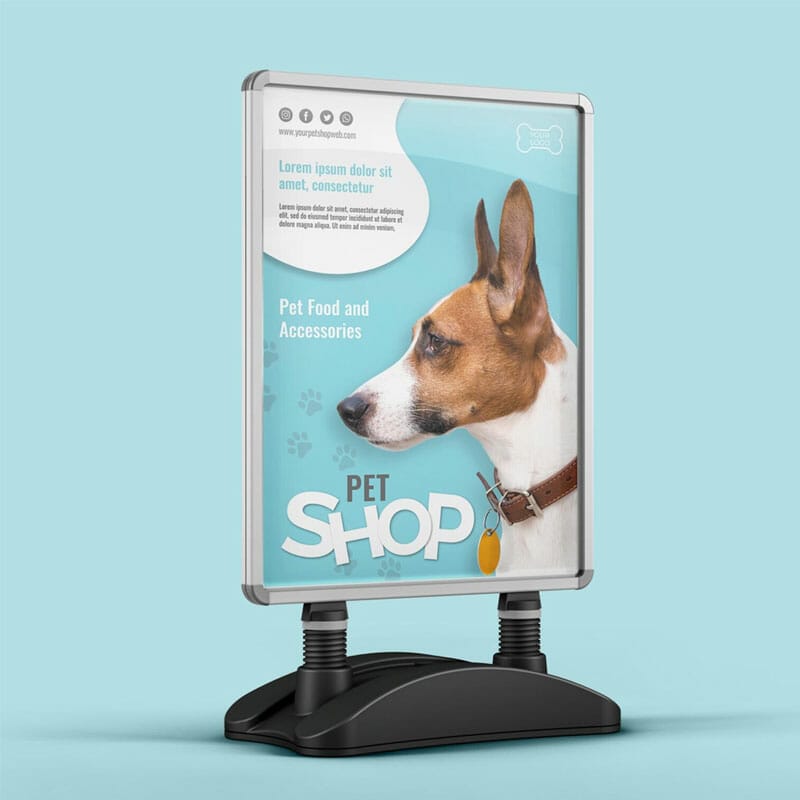 Free Pavement Sign Mockup PSD Template