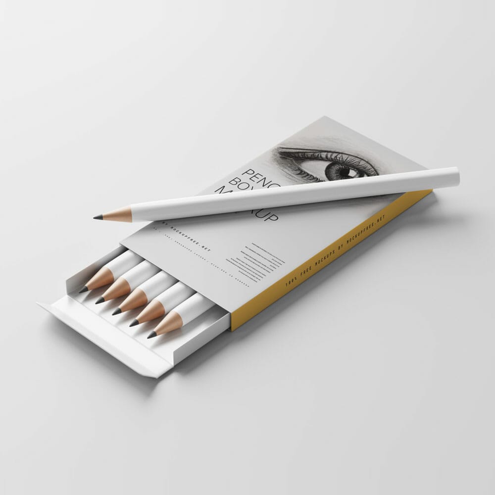 Free Pencil Box Mockups PSD