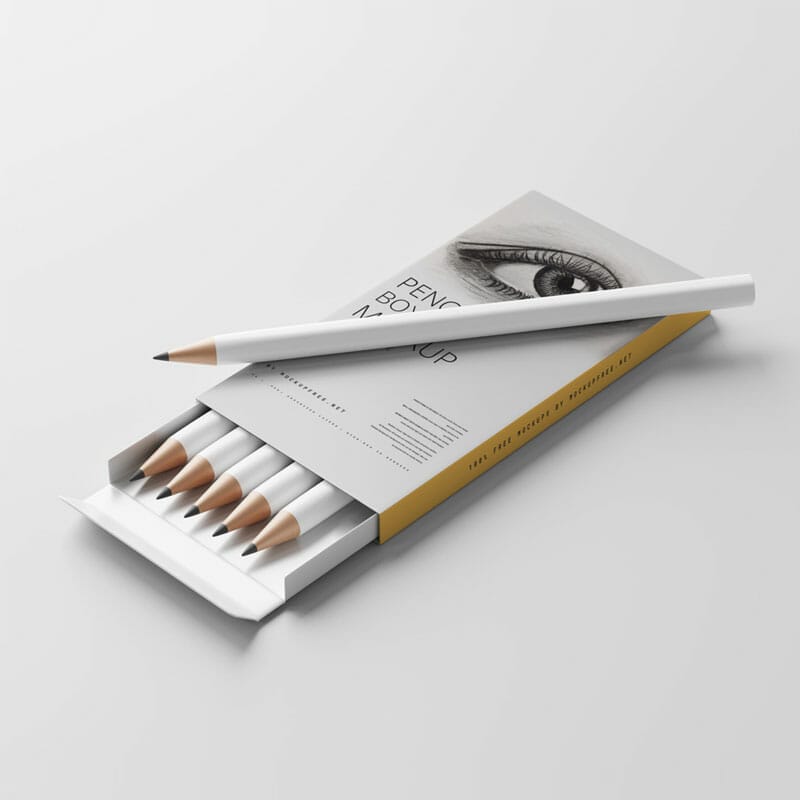 Free Pencil Box Mockups PSD