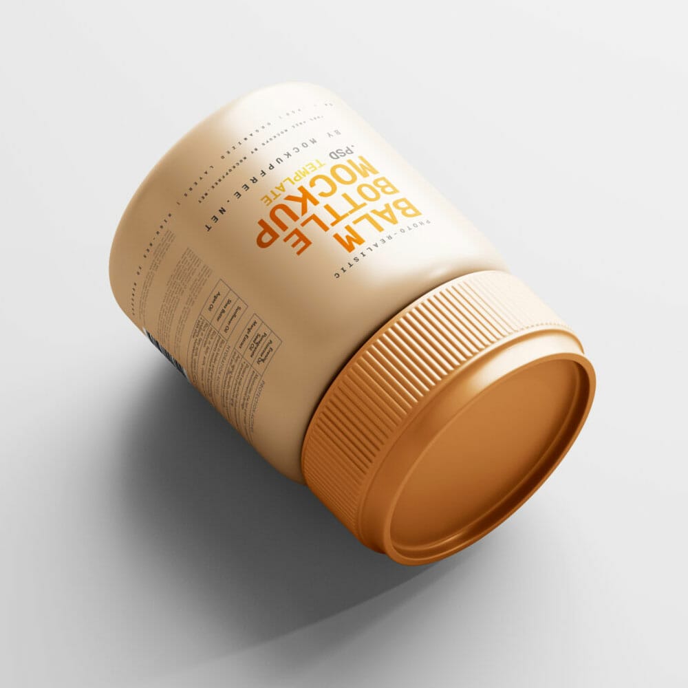Free Plastic Balm Bottle Mockup PSD