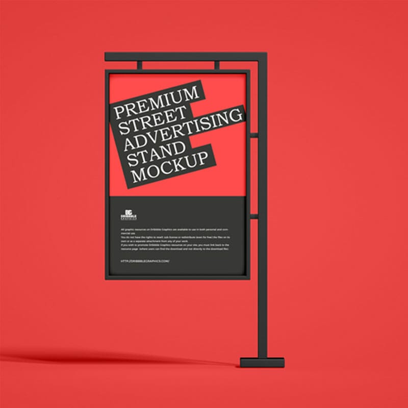 Free Premium Street Advertising Stand Mockup