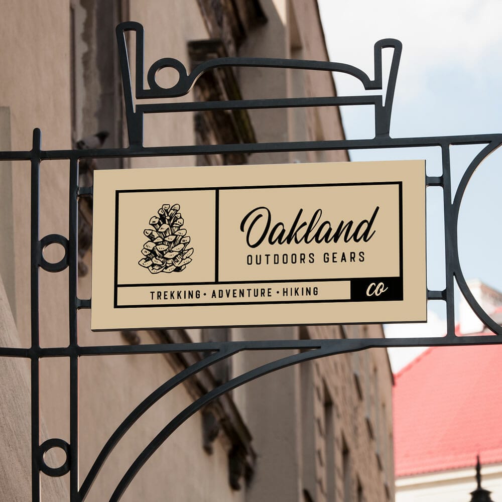 Free Rectangle Sign Mockup PSD