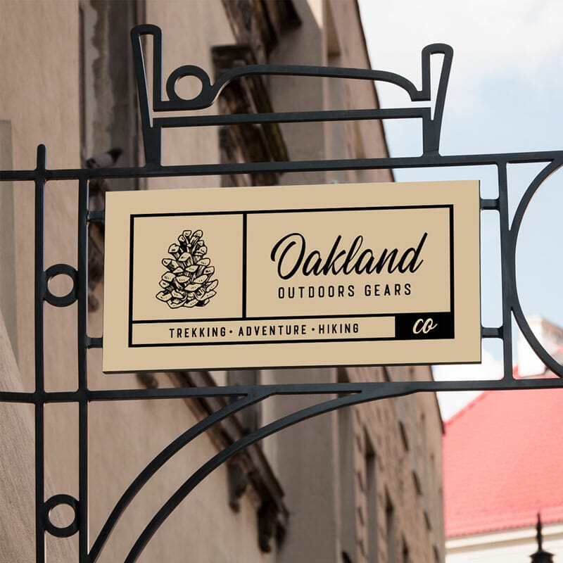 Free Rectangle Sign Mockup PSD