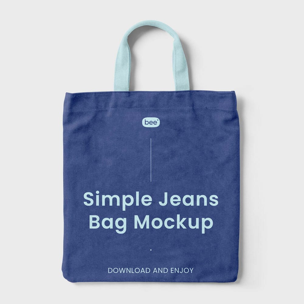 Free Simple Jeans Bag Mockup