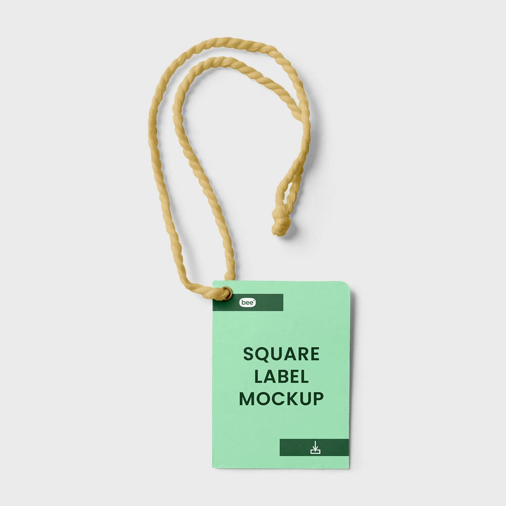 Free Square Label Mockup PSD