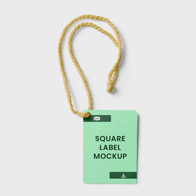 Free Square Label Mockup PSD