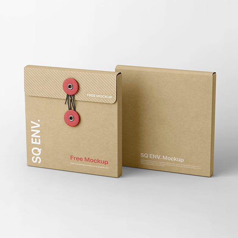 Free Square String Envelope Mockup