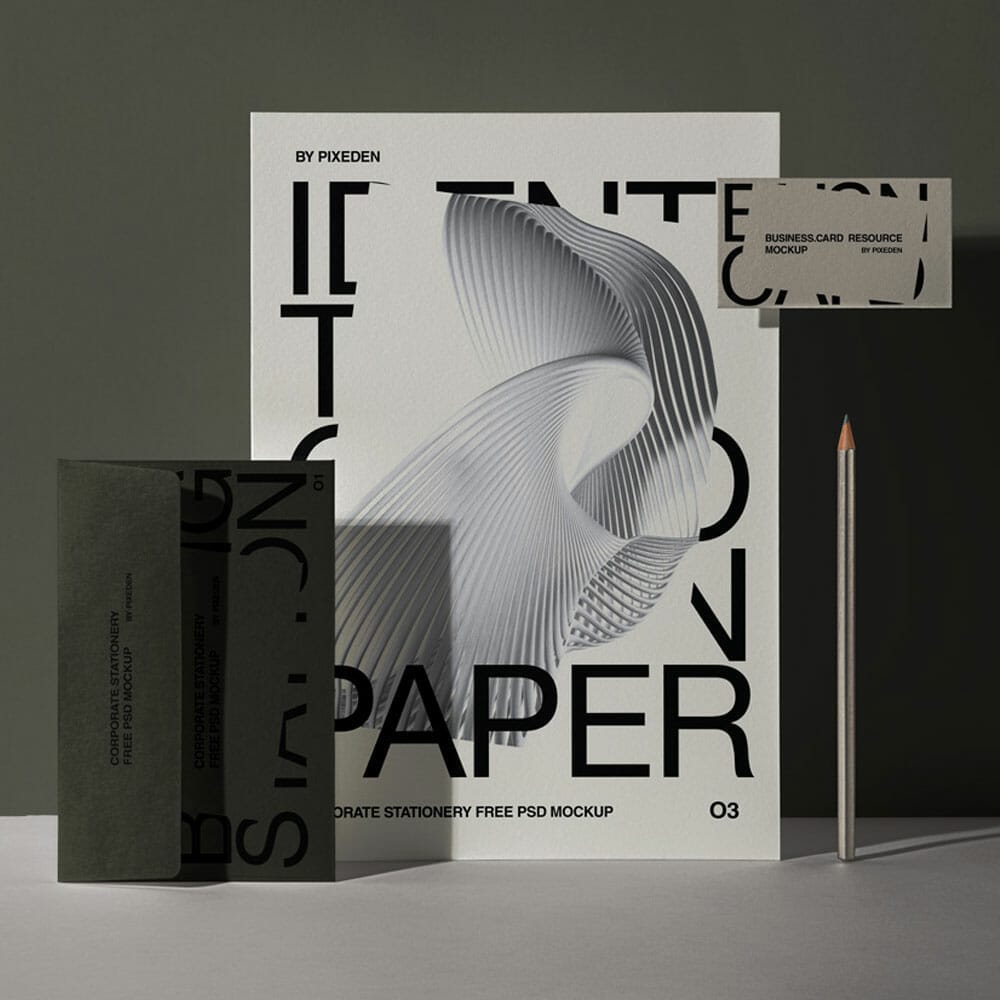 Free Stationery PSD Corporate Mockup Set