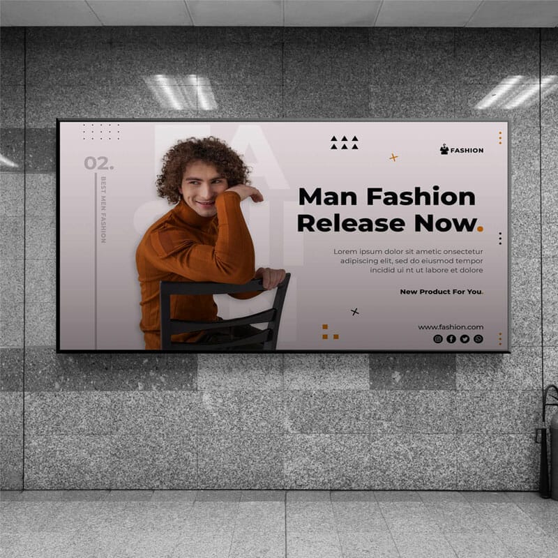 Free Subway Ad Mockup PSD Template