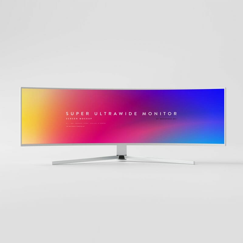 Free Super Ultrawide Monitor Mockup PSD