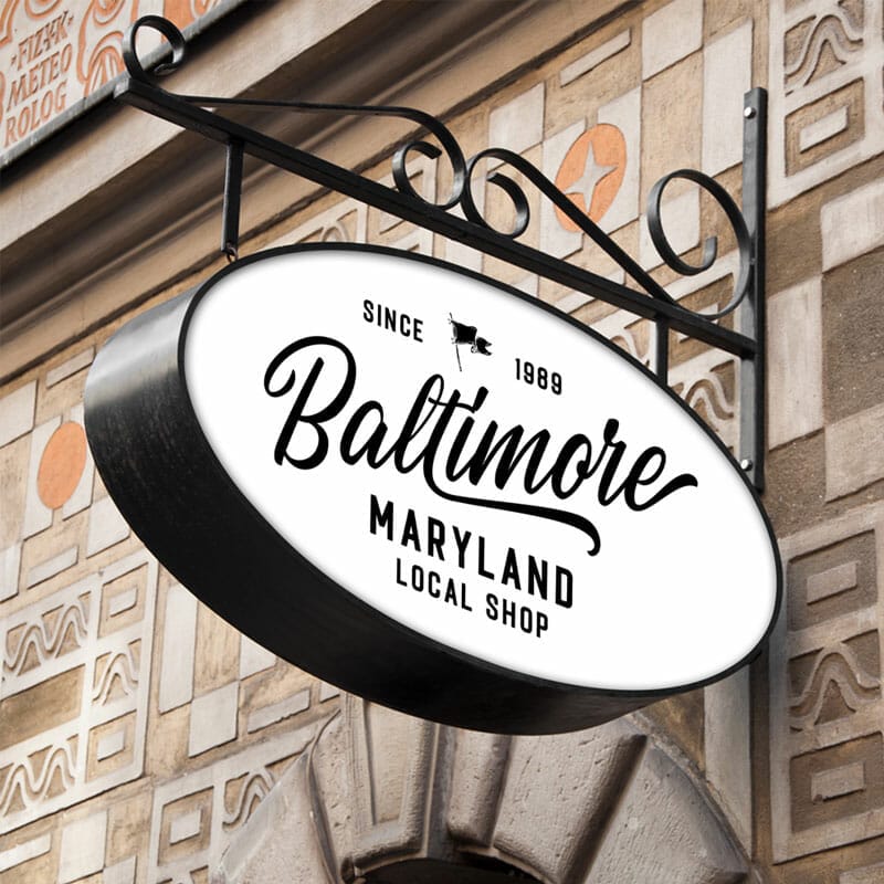 Free Thick Sign Mockup PSD