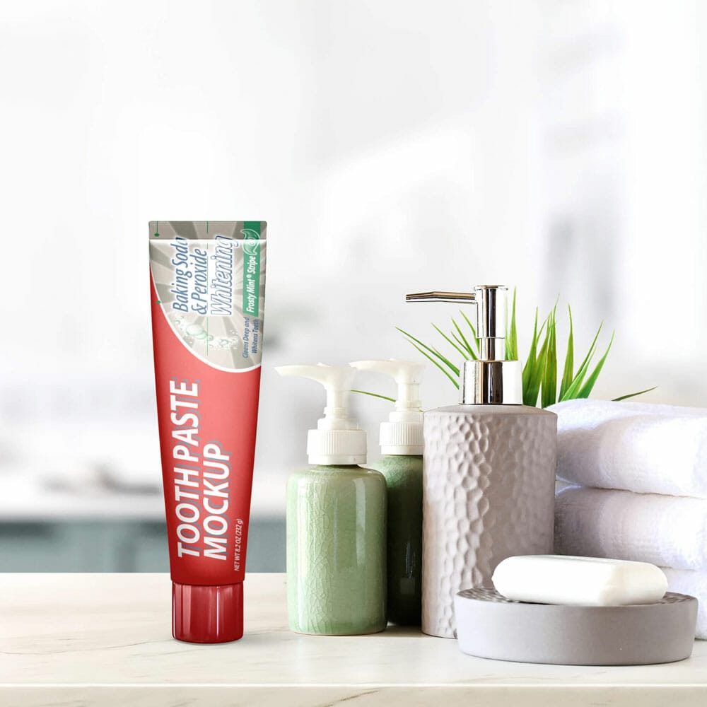 Free Tooth Paste Mockup PSD Template