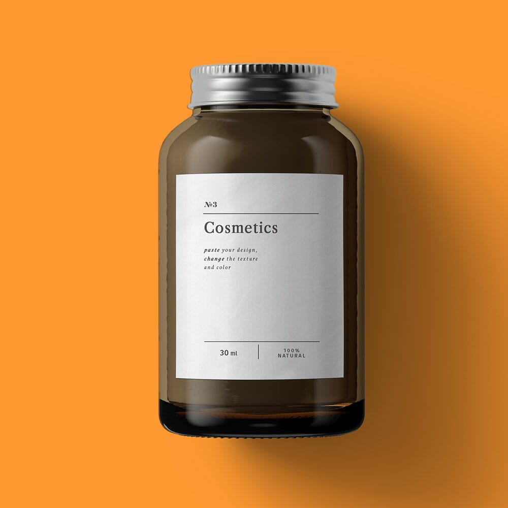 Free Top View Cosmetics Bottle Mockup PSD