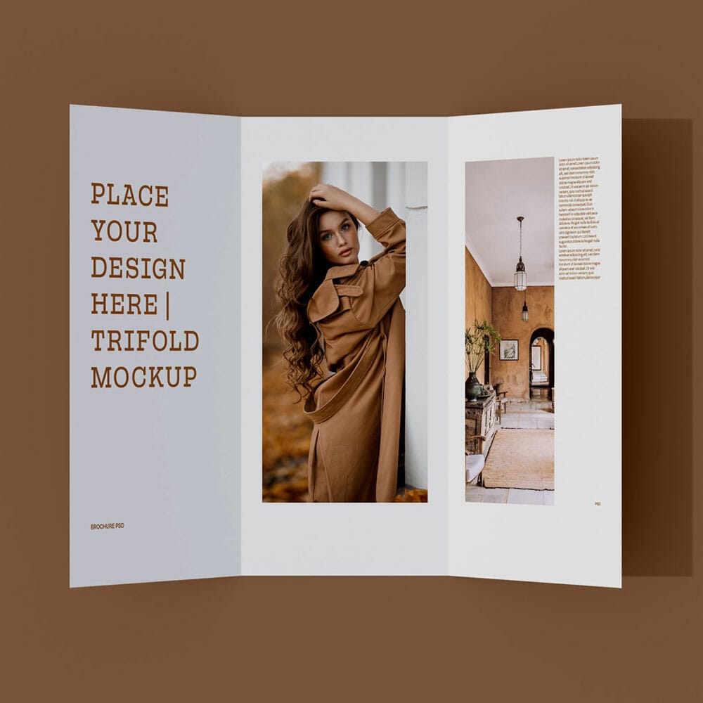 Free Tri-Fold Brochure Mockup PSD