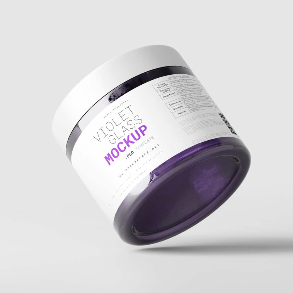 Free Violet Glass Jar Mockup PSD
