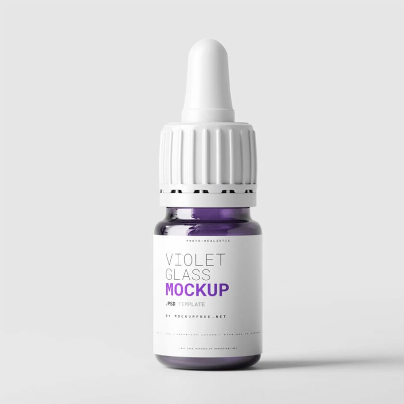 Free Violet Glass Small Dropper Bottle Mockup Psd » Css Author