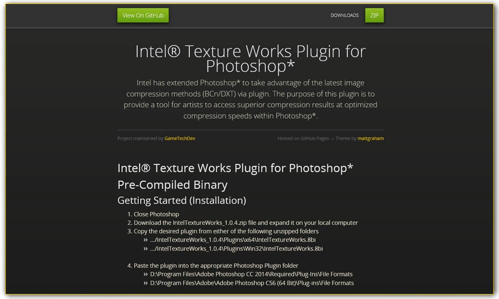 Intel® Texture Works Plugin for Photoshop