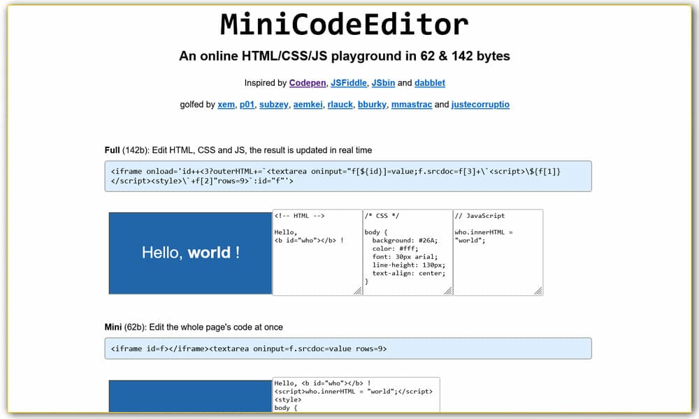 MiniCodeEditor