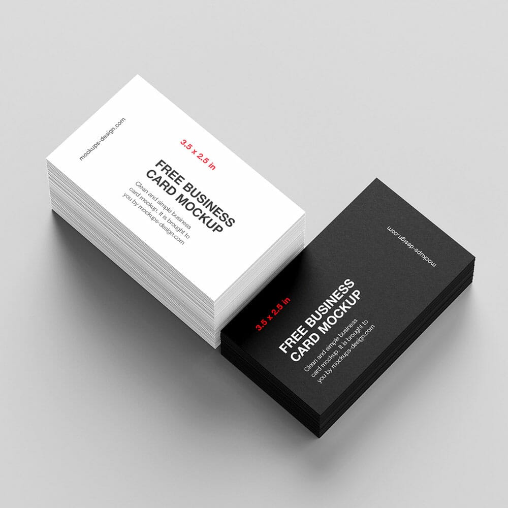 Minimalistic 3,5×2 In Business Card Mockup