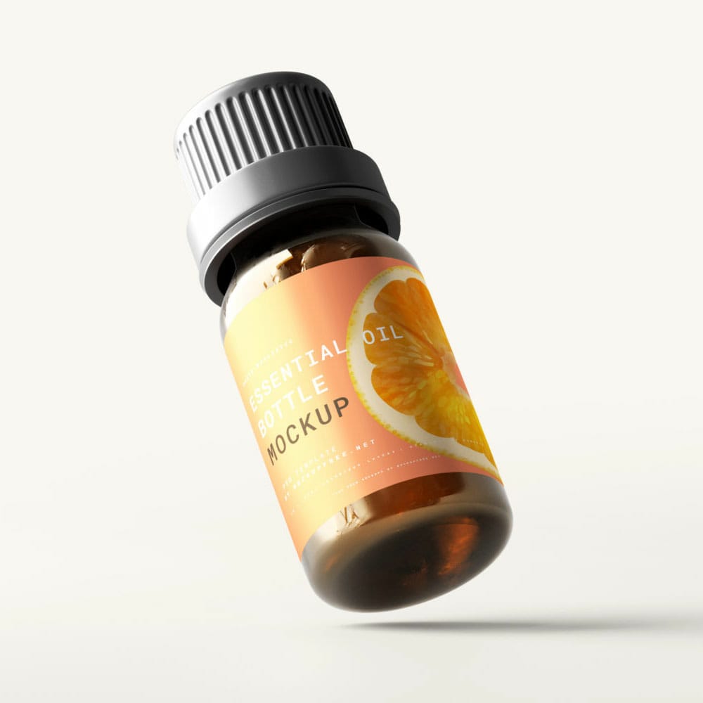 Small Essential Oil Bottle Mockups PSD